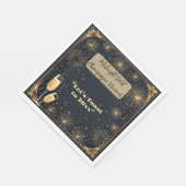 Serviette En Papier Midnight Gold Champagne Dreams Bubbly New Year Fun (Coin)