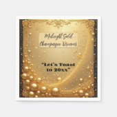 Serviette En Papier Midnight Gold Faux Champagne Dream Bubbly New Year (Devant)