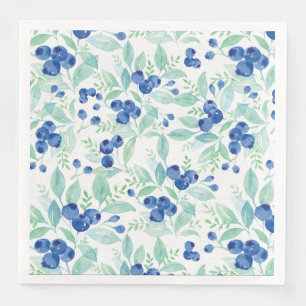 Serviette En Papier Midsummer Rustic Blueberry Berry Motif d'été