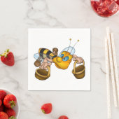 Serviette En Papier Miel abeille avec paniers Amusants Animation Bee (En situation)