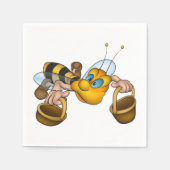 Serviette En Papier Miel abeille avec paniers Amusants Animation Bee (Devant)