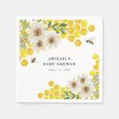 Serviette En Papier Miel Bee and Daisy Baby shower personnalisé (Devant)