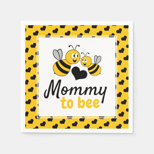 Serviette En Papier Miel Bee, Baby shower (Devant)