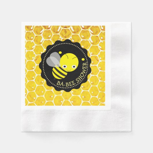 Serviette En Papier Miel Bee Bumblebee Thème Babee Douche Napkins (Devant)