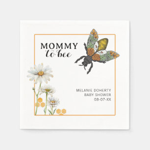 Serviette En Papier Miel Bee Mommy to Bee Baby shower serviettes   Bom