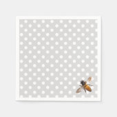 Serviette En Papier Miel Bee | motif à pois gris bleu (Devant)