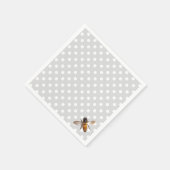 Serviette En Papier Miel Bee | motif à pois gris bleu (Coin)