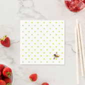 Serviette En Papier Miel Bee | motif à pois vert rétro (En situation)
