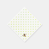 Serviette En Papier Miel Bee | motif à pois vert rétro (Coin)