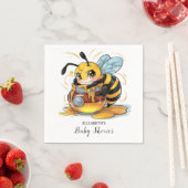 Serviette En Papier Miel Bumble Bee Baby shower (En situation)