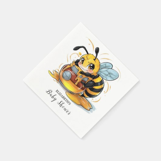 Serviette En Papier Miel Bumble Bee Baby shower (Coin)