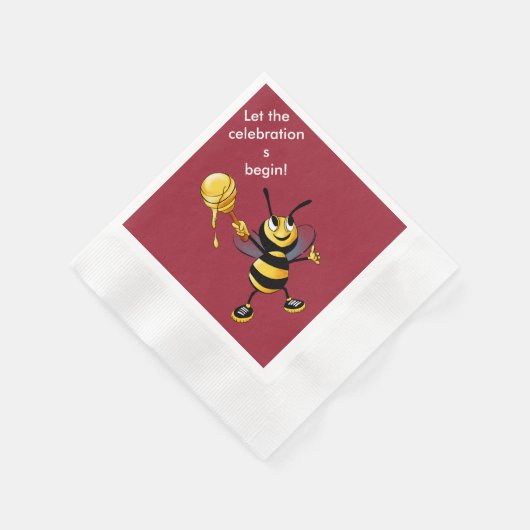 Serviette En Papier Miel rouge Bee Rosh HaShana (Coin)