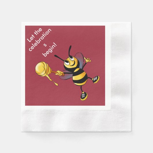 Serviette En Papier Miel rouge Bee Rosh HaShana (Devant)