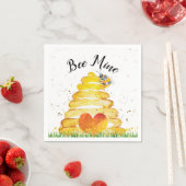 Serviette En Papier Mienne Abeille Saint-Valentin (En situation)