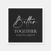 Serviette En Papier Mieux Ensemble Black Mariage Cocktail Napkins (Devant)