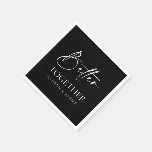 Serviette En Papier Mieux Ensemble Black Mariage Cocktail Napkins (Coin)