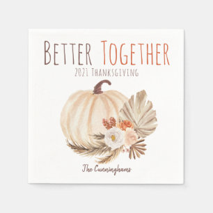 Serviette En Papier Mieux Ensemble Citrouille Thanksgiving Papier Napk