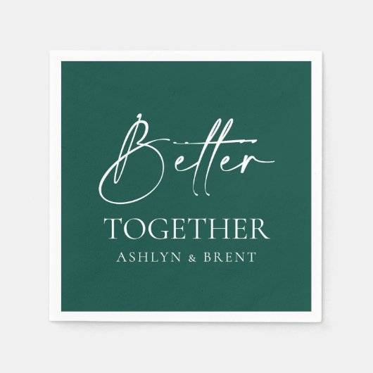 Serviette En Papier Mieux Ensemble Cocktails Mariages verts serviettes (Devant)