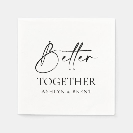 Serviette En Papier Mieux Ensemble Mariage Blanc Peut Cocktails Napkin (Devant)