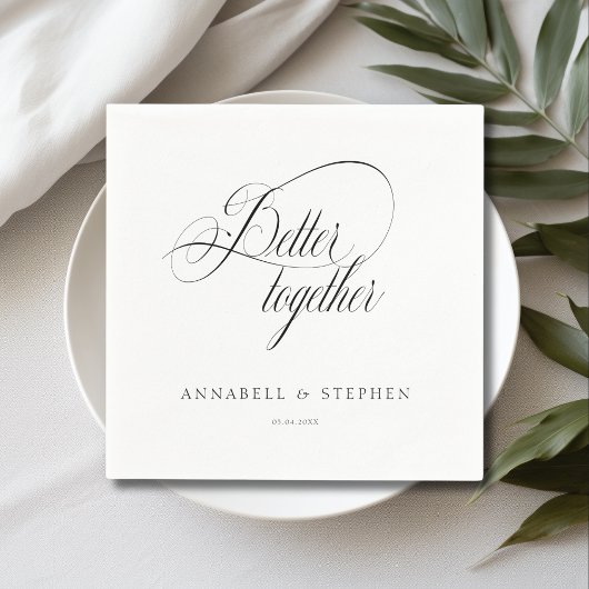 Serviette En Papier Mieux Ensemble ! Moderne, calligraphie,