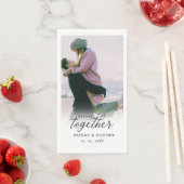 Serviette En Papier Mieux Ensemble Script Photo Enregistrer La Date (En situation)