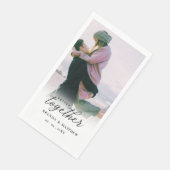 Serviette En Papier Mieux Ensemble Script Photo Enregistrer La Date (Coin)