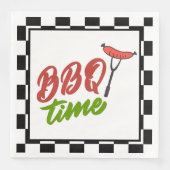 Serviette En Papier mignon BBQ Time word art (Devant)