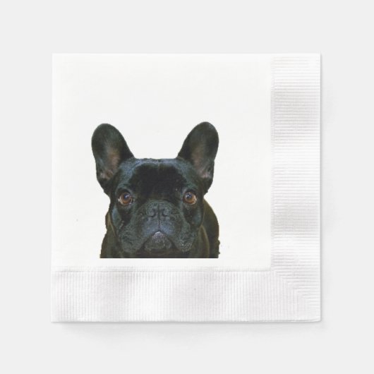 Serviette En Papier Mignon Black French Bulldog Frenchie Photo : (Devant)