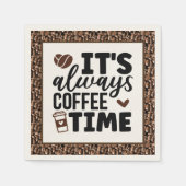 Serviette En Papier mignon café temps mot art (Devant)