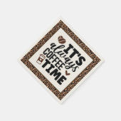 Serviette En Papier mignon café temps mot art (Coin)