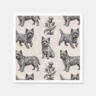Serviette En Papier Mignon Cairn Terrier Vintage