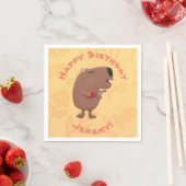 Serviette En Papier Mignon capybara dessin d'anniversaire personnalisé (En situation)