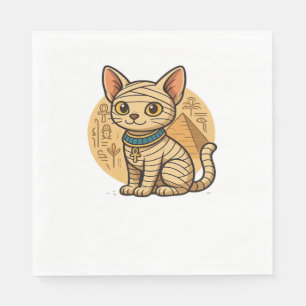 Serviette En Papier Mignon Chat Momie – Vêtement Oversize Art Égypte A