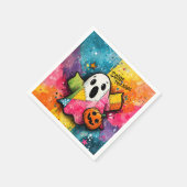 Serviette En Papier Mignon fantôme patchwork Art éclaboussé de couleur (Coin)