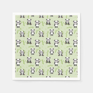 Serviette En Papier Mignon motif d'animaux en bambou Kawaii d'ours pan