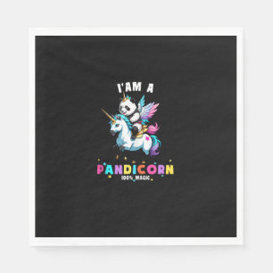 Serviette En Papier Mignon Panda Licorne Je Suis Une Fille Magique Pan