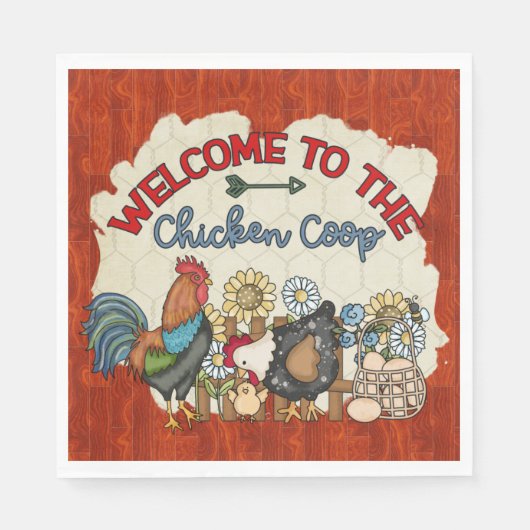 Serviette En Papier mignon Pays poulet coop accueil (Devant)