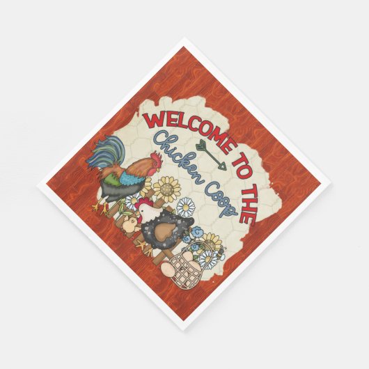 Serviette En Papier mignon Pays poulet coop accueil (Coin)