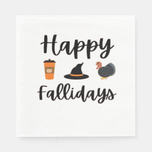 Serviette En Papier Mignon saison d'automne Joyeux Fallidays Action de