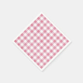 Serviette En Papier Mignon Simple Fille Élégant Rose Gingham Carreau (Coin)