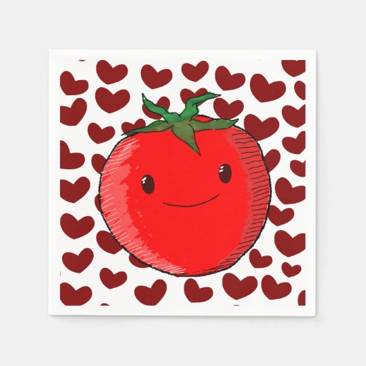 Serviette En Papier Mignonette Cartoon Tomato Lover (Devant)