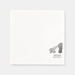 Serviette En Papier Mignonne Baby Shower Petit Éléphant Dessiné à la M