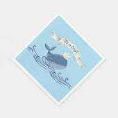 Serviette En Papier Mignonne baleine avec Prince Crown Thème nautique (Coin)