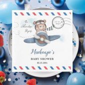 Serviette En Papier Mignonne Bear Plane Aventure Commence Baby shower