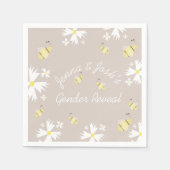 Serviette En Papier Mignonne Bee Daisy Floral Genre Révéler Tons Terre (Devant)