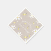 Serviette En Papier Mignonne Bee Daisy Floral Genre Révéler Tons Terre (Coin)