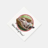 Serviette En Papier Mignonne chiot dans un Mitt de baseball (Coin)