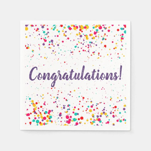 Serviette En Papier Mignonne Confetti Graduation Napkin (Devant)