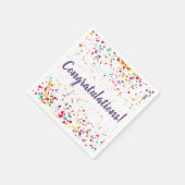 Serviette En Papier Mignonne Confetti Graduation Napkin (Coin)