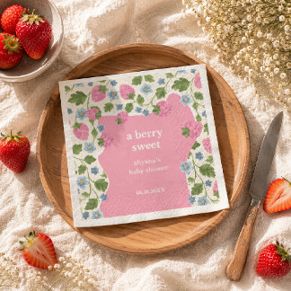 Serviette En Papier Mignonne Conquette Florale Rose Baies Sucrées